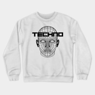 techno head design Crewneck Sweatshirt